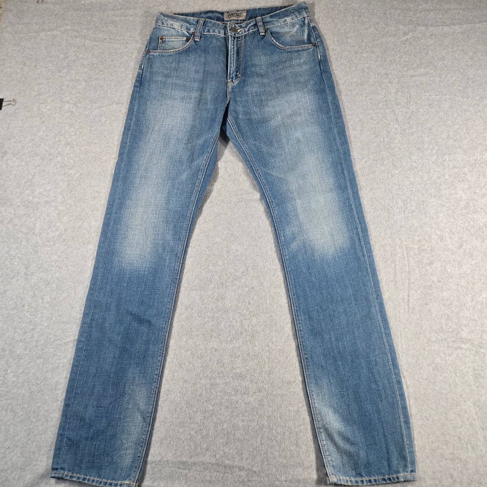 WeSC Hedwig 55D Ease Straight Leg Cotton Linen Blue Jeans 27 B20512855D